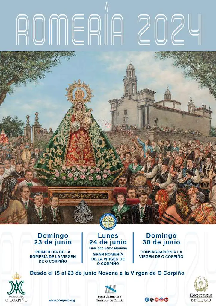 Romaría do Corpiño en Lalín 2024. Programación de Actos y Eventos destacados de las Fiestas. Fechas de la celebración.